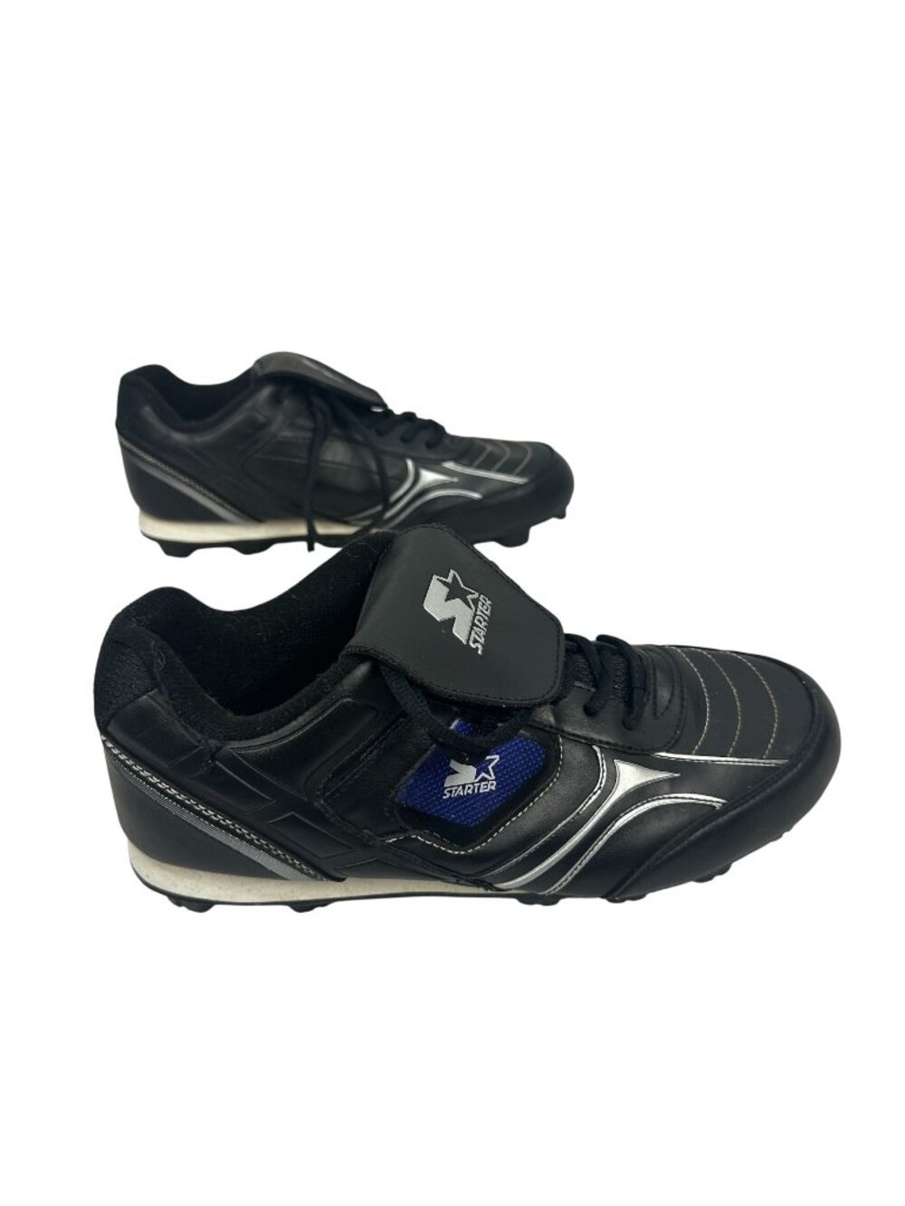 Starter Mens Cleats Synthetic Black With Silver & Blue Accents Size 10 Soccer Sh